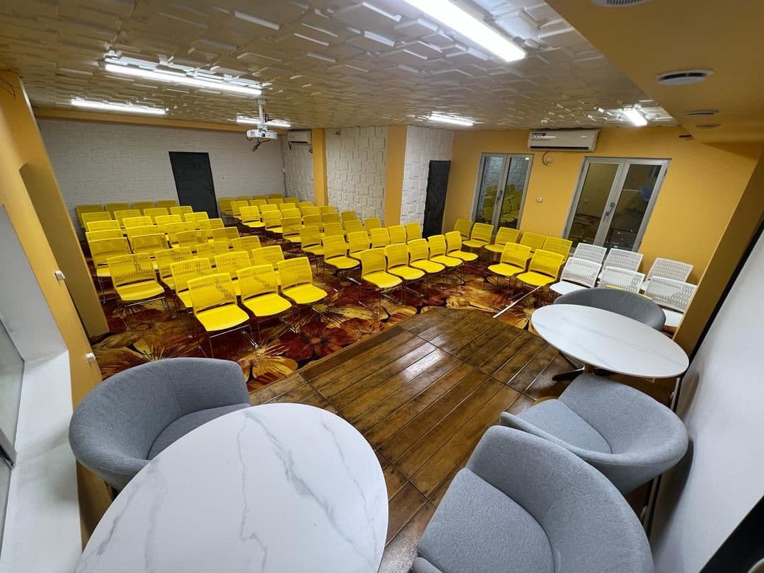 The HTL event hall set up for a conference
